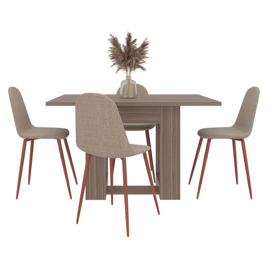 Mesa Para Comedor Volder, Avellana, con Amplia Superficie, No Incluye Sillas