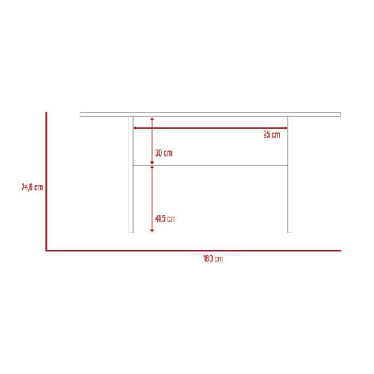 Mesa Para Comedor Ascher, Chocolate, Para Cuatro Puestos, No Incluye Sillas