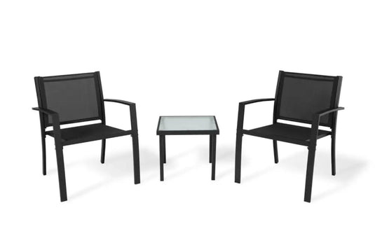 Sala de Exterior Sahara, Gris Oscuro, Diseño Moderno Incluye 2 Sillas 1 Mesa Centro