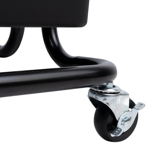 Mueble Auxiliar Multiusos Rolling, Negro, con Tres Niveles y Rodachines para su Fácil Desplazamiento