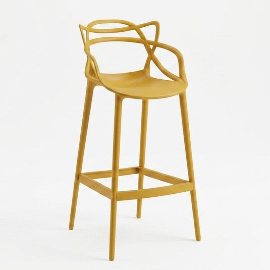 Set de 4 Sillas para Bar Palermo, Mostaza, con Reposa Pies Doble Propósito