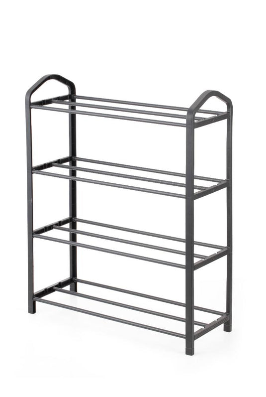 Zapatero organizador Tody, Negro, de 4 niveles con amplio espacio para 8 pares
