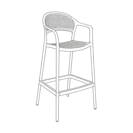Silla para Bar Curitiva, Taupe, con Reposa Pies Doble Proposito