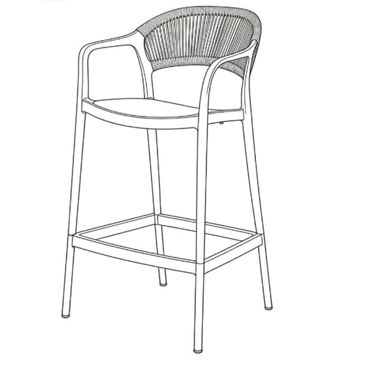 Silla para Bar Balí, Gris, Doble Propósito con Reposa Pies