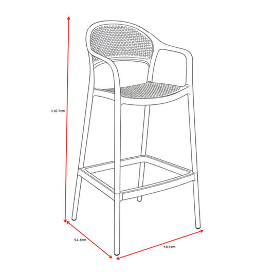 Silla para Bar Curitiva, Negro, con Reposa Pies Doble Proposito