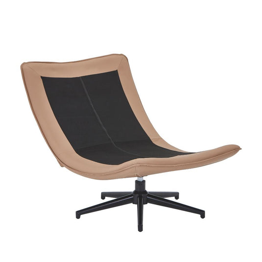 Poltrona Giratoria Marsella, Taupe y Beige, Con Diseño Moderno