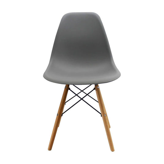 Kit por 4 sillas Eames Patas En Madera para comedor, sala, restaurante - Gris