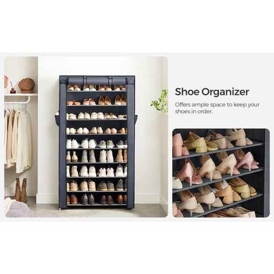 Clóset Portátil Zapatero Miek, Gris 27 Pares