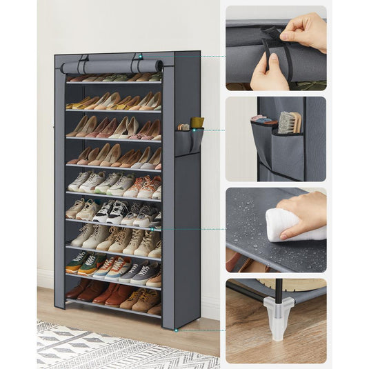 Clóset Portátil Zapatero Miek, Gris 27 Pares