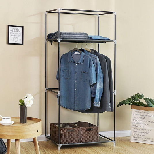 Clóset Portátil Jeasken, Gris, Variedad de Entrepaños en Tela