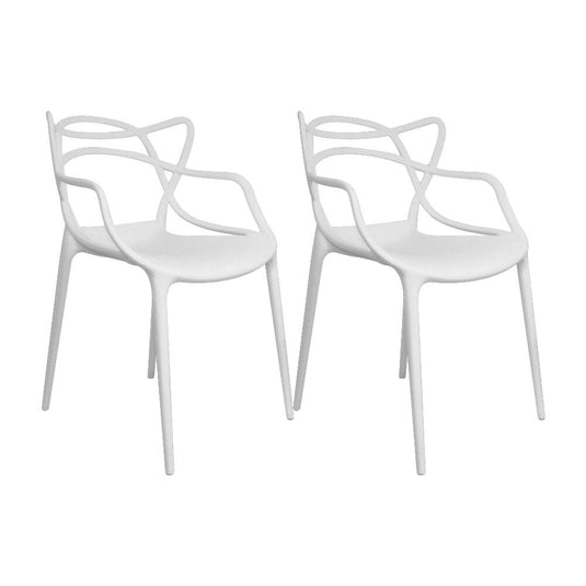 Kit por 2 Silla Solna Para Sala Comedor Jardín - Blanca