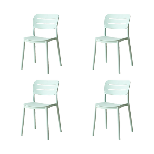 Set de 4 Sillas Harriman, Azul Claro, con Medio Espaldar y Diseño Minimalista