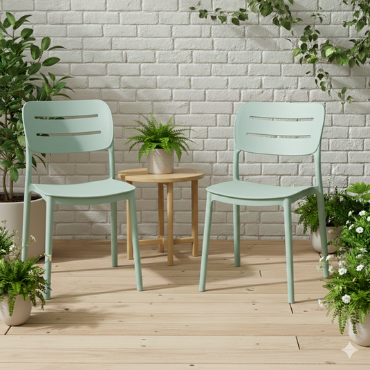 Silla Harriman, Azul Claro , con Medio Espaldar y Diseño Minimalista