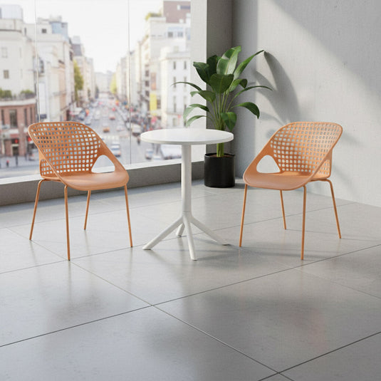 Combo Fodi, Incluye Mesa Redonda y 2 Sillas en Color Naranja