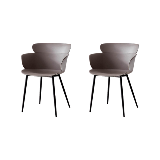 Set de 2 Sillas Miami con Brazos, Color Taupe, con Espaldar y Diseño Moderno