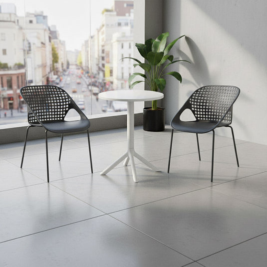 Set de 2 Sillas Senit con Brazos, Color Negro, con Espaldar y Diseño Moderno
