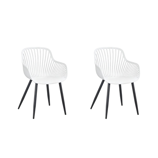 Set de 2 Sillas Victoria, Blanco, con Espaldar Minimalista y Diseño Moderno