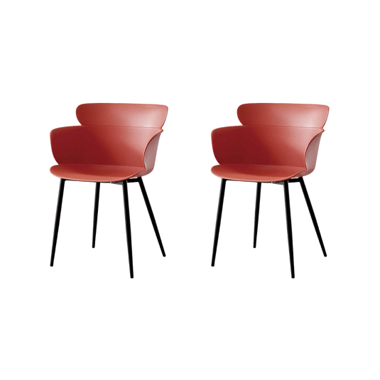Set de 2 Sillas Miami con Brazos, Color Rojo, con Espaldar y Diseño Moderno