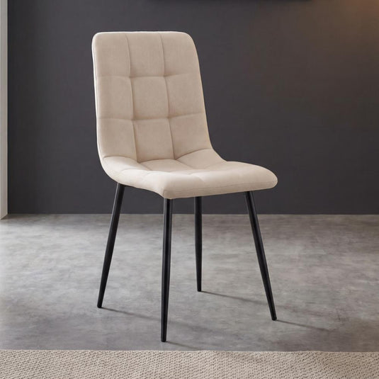 Silla de Comedor Flex, Color Beige, con Espaldar y Diseño Moderno