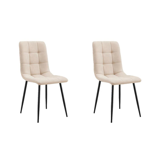Set de 2 Sillas de Comedor Flex, Color Beige, con Espaldar y Diseño Moderno