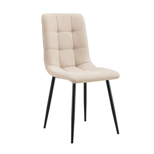 Set de 4 Sillas de Comedor Flex, Color Beige, con Espaldar y Diseño Moderno