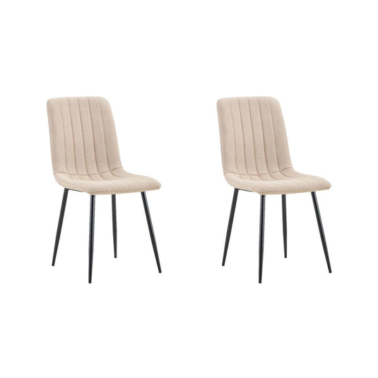 Set de 2 Sillas de Comedor Lusitano, Beige, con Espaldar y Diseño Moderno