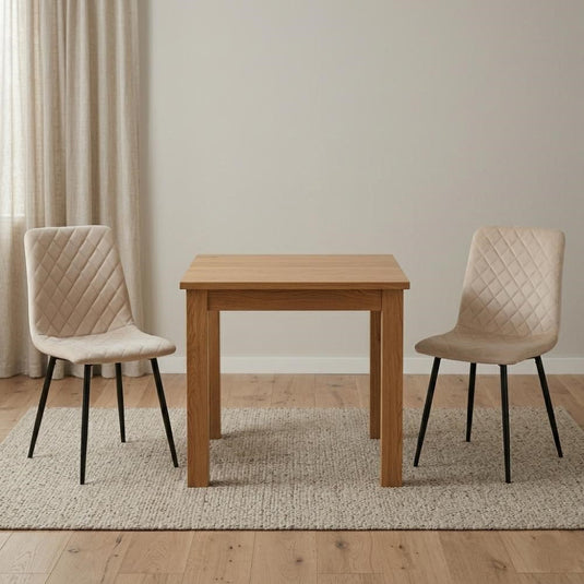 Set de 4 Sillas de Comedor Loretto, Beige, con Espaldar y Diseño Moderno