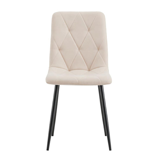 Set de 4 Sillas de Comedor Napoles, Beige, con Espaldar y Diseño Moderno