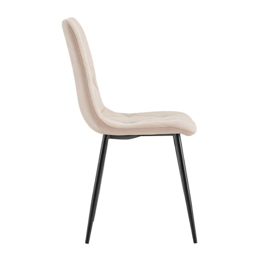 Set de 4 Sillas de Comedor Napoles, Beige, con Espaldar y Diseño Moderno