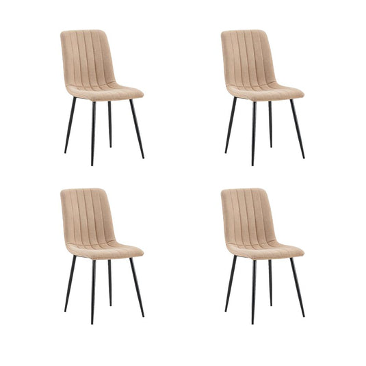 Set de 4 Sillas de Comedor Lusitano, Café, con Espaldar y Diseño Moderno