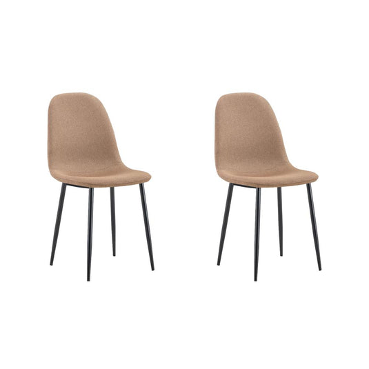Set de 2 Sillas de Comedor Margarita, Café, con Espaldar y Diseño Moderno