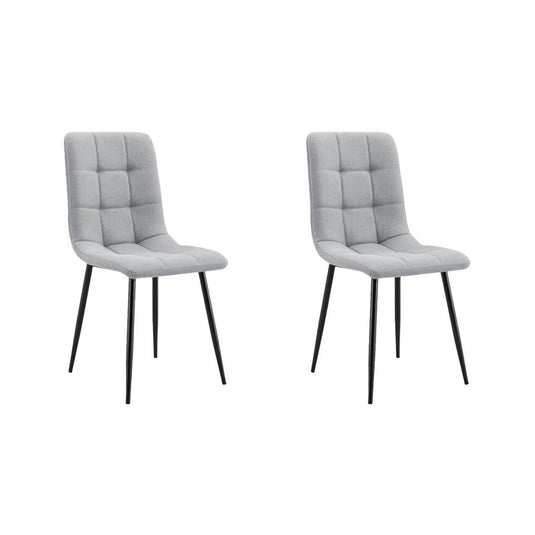 Set de 2 Sillas de Comedor Flex, Color Gris, con Espaldar y Diseño Moderno