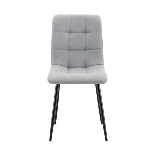 Set de 4 Sillas de Comedor Flex, Color Gris, con Espaldar y Diseño Moderno