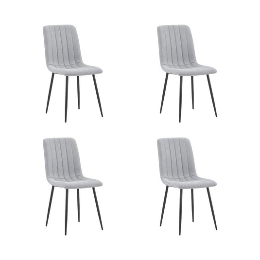 Set de 4 Sillas de Comedor Lusitano, Gris, con Espaldar y Diseño Moderno