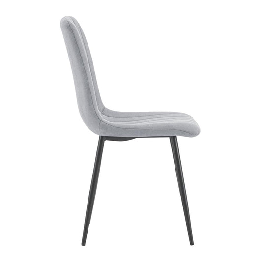Set de 4 Sillas de Comedor Lusitano, Gris, con Espaldar y Diseño Moderno
