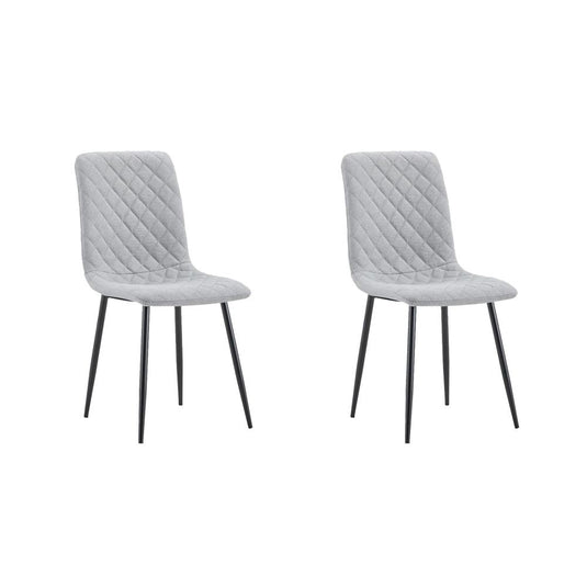 Set de 2 Sillas de Comedor Sorrento, Gris Claro, con Espaldar y Diseño Moderno