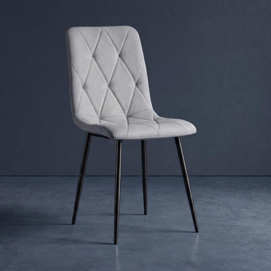 Silla de Comedor Napoles, Gris, con Espaldar y Diseño Moderno