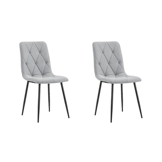 Set de 2 Sillas de Comedor Napoles, Gris, con Espaldar y Diseño Moderno