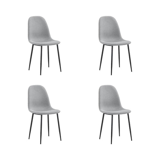 Set de 4 Sillas de Comedor Margarita, Gris, con Espaldar y Diseño Moderno