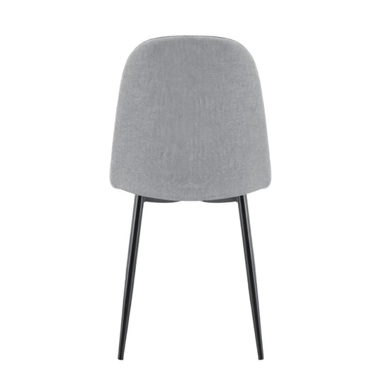 Set de 4 Sillas de Comedor Margarita, Gris, con Espaldar y Diseño Moderno