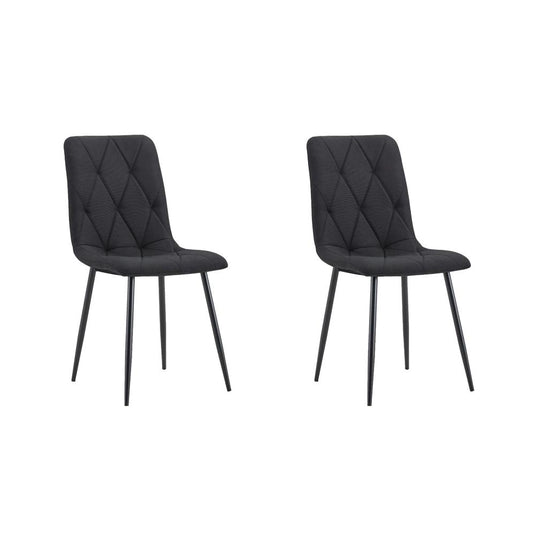 Set de 2 Sillas de Comedor Napoles, Negro, con Espaldar y Diseño Moderno