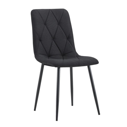 Set de 4 Sillas de Comedor Napoles, Negro, con Espaldar y Diseño Moderno