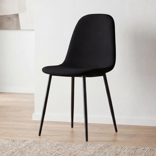 Silla de Comedor Margarita, Negro, con Espaldar y Diseño Moderno