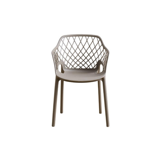 Set de 2 Sillas con Brazos Casablanca, Taupe, con Espaldar en Diamantes y Estilo Moderno