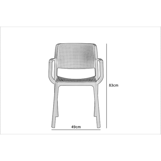 Set de 4 Sillas de Exterior Bilin, Wengue, con Cómodo Espaldar