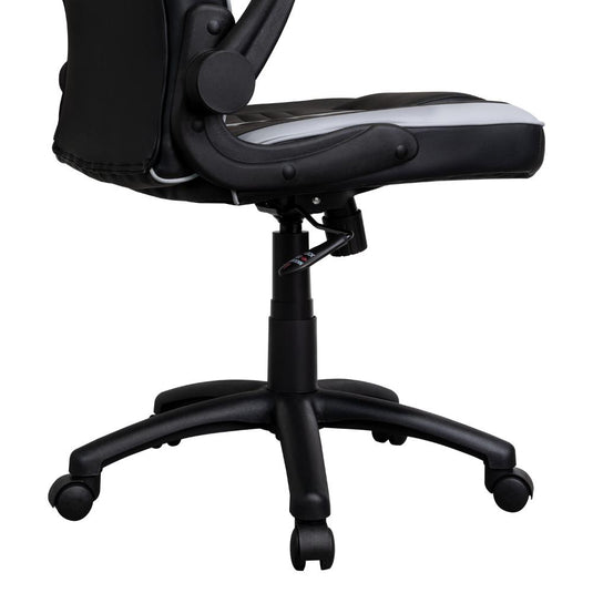 Silla Gamer Rismel, Negro y Gris, con espaldar reclinable y altura ajustable