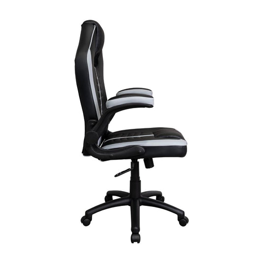 Silla Gamer Rismel, Negro y Gris, con espaldar reclinable y altura ajustable