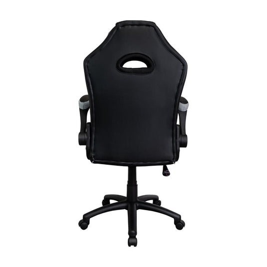Silla Gamer Rismel, Negro y Gris, con espaldar reclinable y altura ajustable