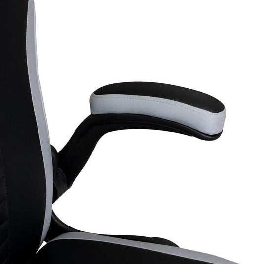 Silla Gamer Rismel, Negro y Gris, con espaldar reclinable y altura ajustable