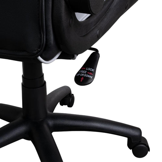 Silla Gamer Rismel, Negro y Gris, con espaldar reclinable y altura ajustable